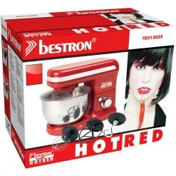Küchenmaschinen Bestron AKM500HR, Küchenmaschine (rot/edelstahl) -Kochen & Backen Soldes Bestron AKM500HR K chenmaschine@@9gk1db03 5