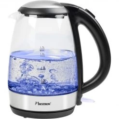Bestron Glaswasserkocher AWK780G (silber/schwarz, 1,7 Liter)