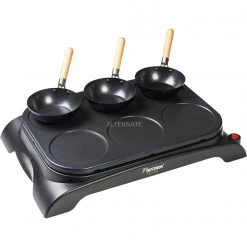 Crepes-Maker Bestron Mini-Wok/Crêpesmaker AWS600 (schwarz)