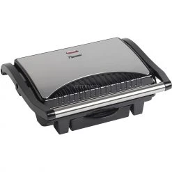Kontaktgrills Bestron Paninigrill ASW113S, Kontaktgrill (edelstahl/schwarz, 1.000 Watt)