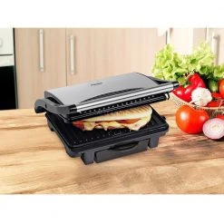 Kontaktgrills Bestron Paninigrill ASW113S, Kontaktgrill (edelstahl/schwarz, 1.000 Watt) -Kochen & Backen Soldes Bestron Paninigrill ASW113S Kontaktgrill@@9ggedb17 5