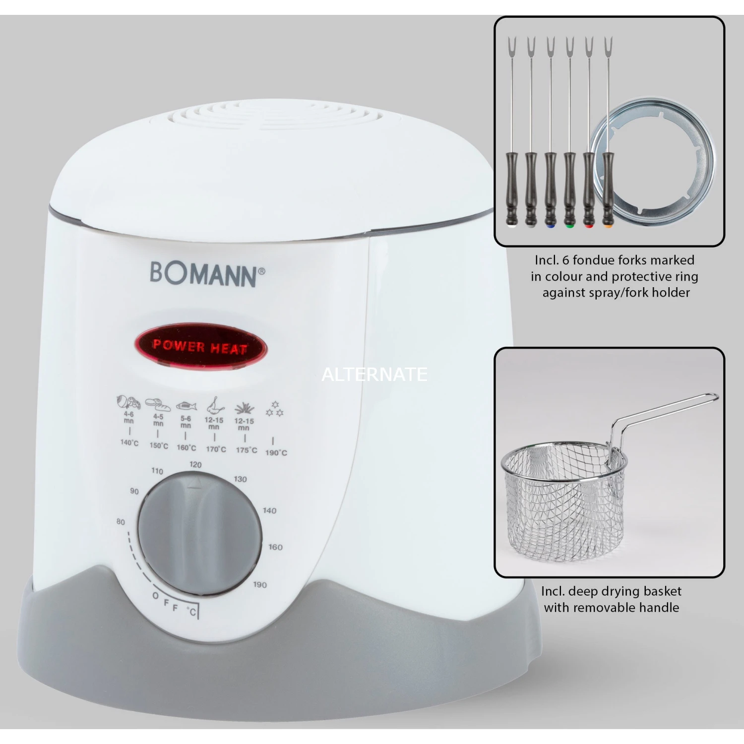 Fondues Bomann Fondue-Fritteuse FFR 1290 CB (weiß/hellgrau) 6 Fondues Bomann Fondue-Fritteuse FFR 1290 CB (weiß/hellgrau) – Bild 4