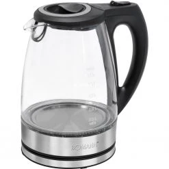 Bomann Glas-Wasserkocher WKS 6032 G (edelstahl/schwarz, 1,7 Liter)