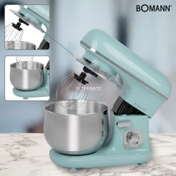 Küchenmaschinen Bomann Knetmaschine KM 6030, Küchenmaschine (türkis/silber) -Kochen & Backen Soldes Bomann Knetmaschine KM 6030 K chenmaschine@@9gk3db25 4