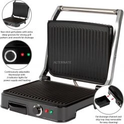 Kontaktgrills Bomann Kontaktgrill KG 2242 CB (edelstahl/schwarz, 2.000 Watt) -Kochen & Backen Soldes Bomann Kontaktgrill KG 2242 CB@@9ggedb40 2