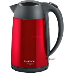 Bosch Wasserkocher Bosch DesignLine TWK3P424, Wasserkocher (rot/grau, 1,7 Liter)
