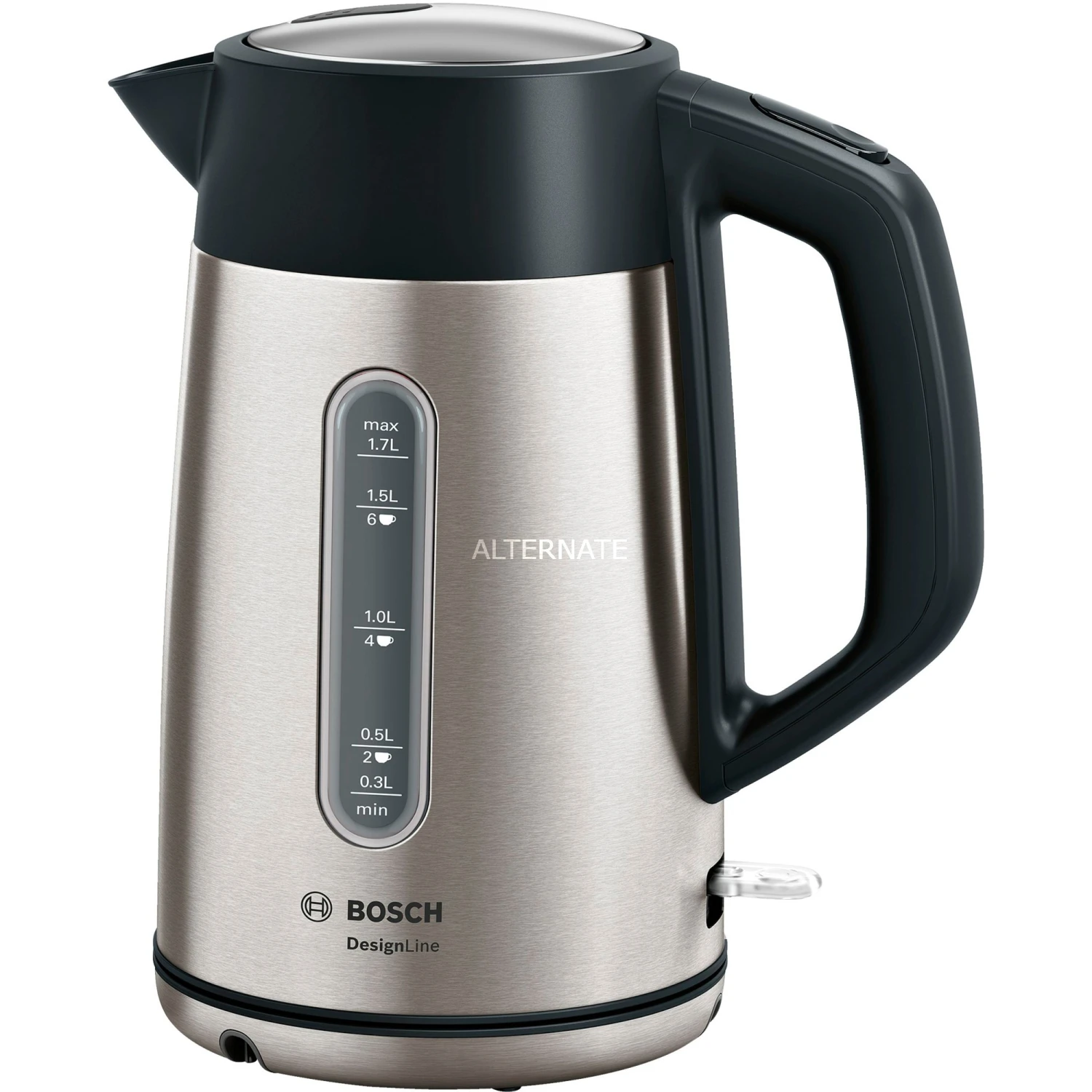 Bosch Wasserkocher Bosch DesignLine TWK4P440, Wasserkocher (edelstahl/schwarz, 1,7 Liter) 3 Bosch Wasserkocher Bosch DesignLine TWK4P440, Wasserkocher (edelstahl/schwarz, 1,7 Liter)