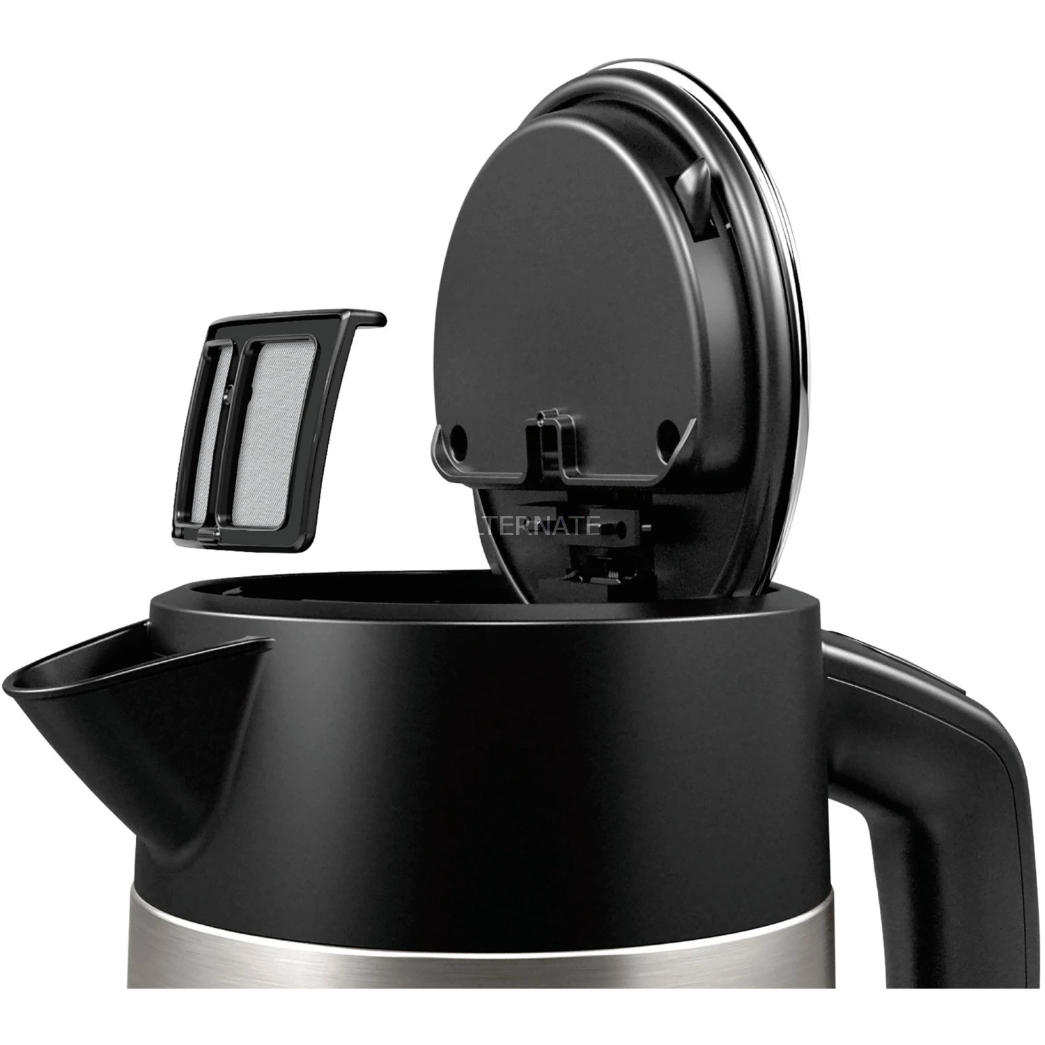Bosch Wasserkocher Bosch DesignLine TWK4P440, Wasserkocher (edelstahl/schwarz, 1,7 Liter) 4 Bosch Wasserkocher Bosch DesignLine TWK4P440, Wasserkocher (edelstahl/schwarz, 1,7 Liter) – Bild 2