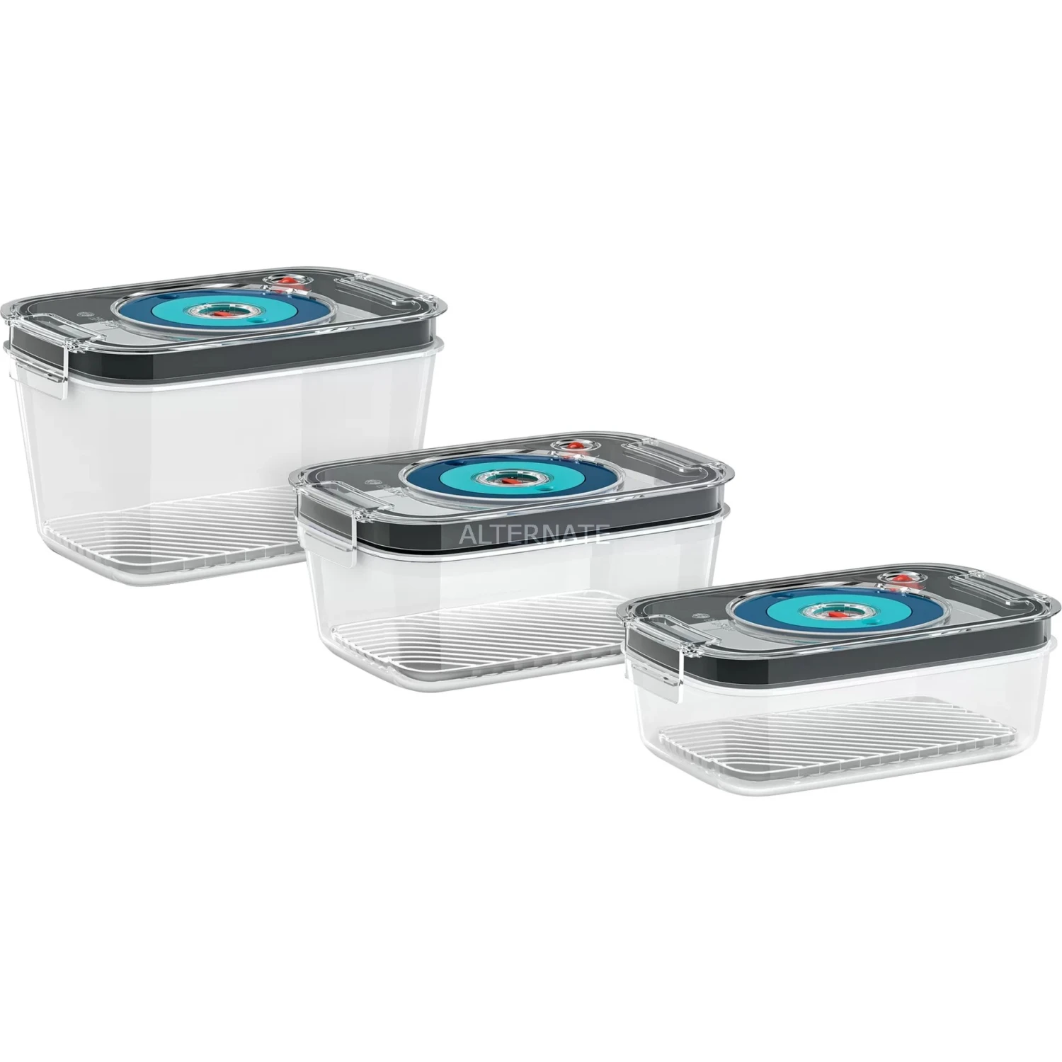 Vakuumierer Bosch Vakuum-Frischhaltedosen MSZV0FC3, Behälter (transparent/grau, 3er-Set) 3 Vakuumierer Bosch Vakuum-Frischhaltedosen MSZV0FC3, Behälter (transparent/grau, 3er-Set)
