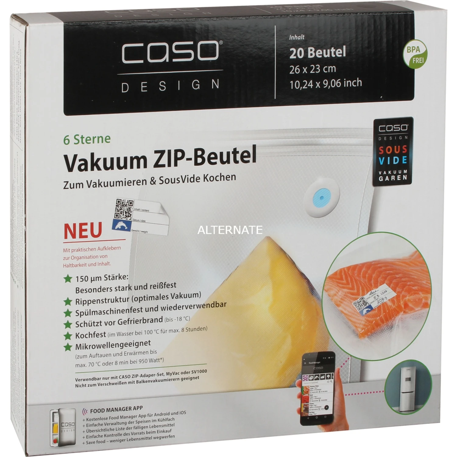 Vakuumierer Caso Vakuum Zip-Beutel 26cm X 23cm, 20 Stück, Vakuumier-Folien (transparent) 6 Vakuumierer Caso Vakuum Zip-Beutel 26cm X 23cm, 20 Stück, Vakuumier-Folien (transparent) – Bild 4