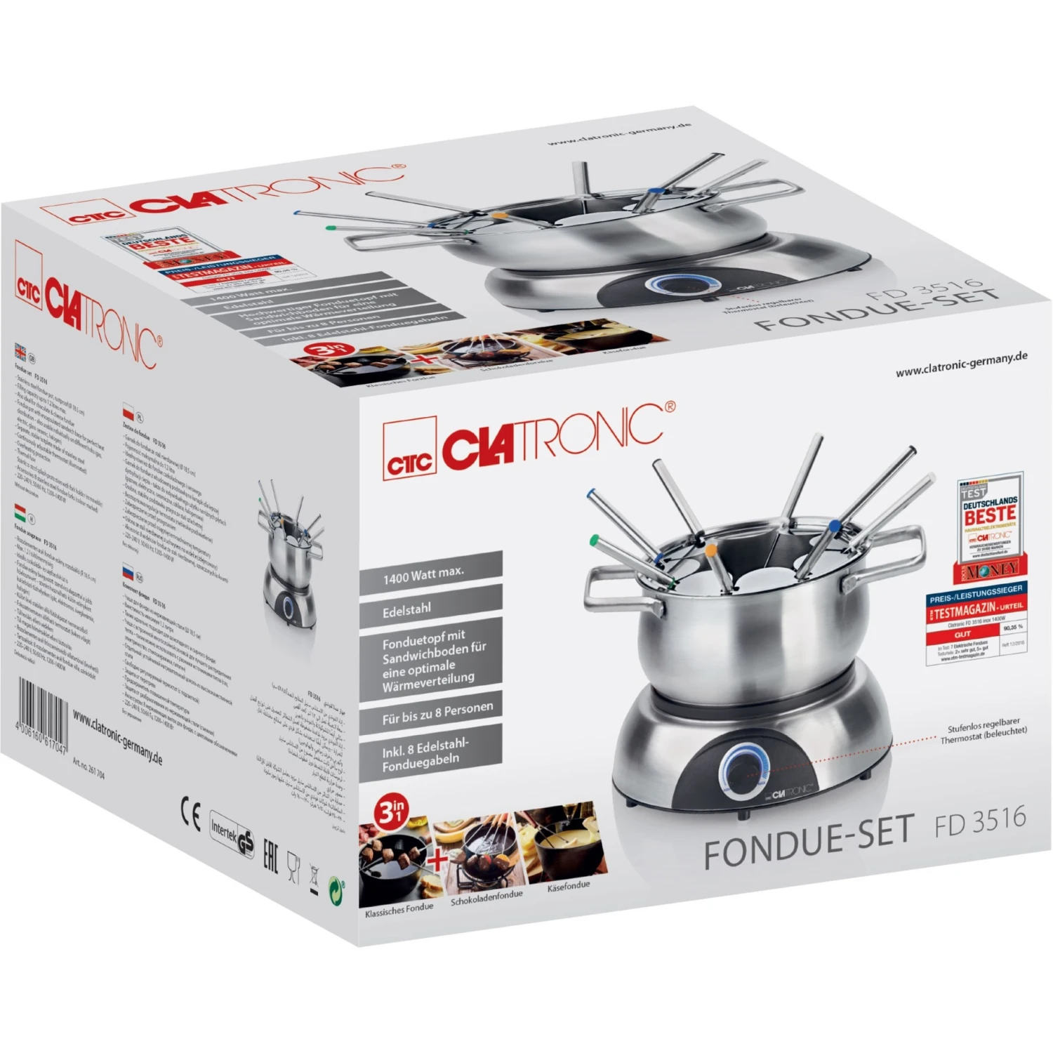 Fondues Clatronic FD 3516, Fondue (edelstahl/schwarz) 8 Fondues Clatronic FD 3516, Fondue (edelstahl/schwarz) – Bild 6