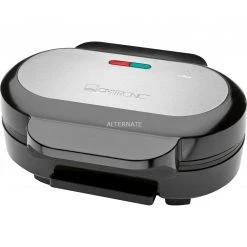 Kontaktgrills Clatronic Hamburger-Grill HBM 3696, Kontaktgrill (edelstahl/schwarz, 1.000 Watt)