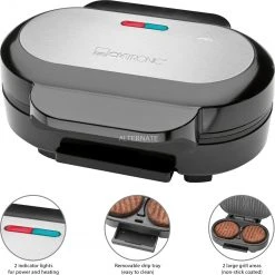Kontaktgrills Clatronic Hamburger-Grill HBM 3696, Kontaktgrill (edelstahl/schwarz, 1.000 Watt) -Kochen & Backen Soldes Clatronic Hamburger Grill HBM 3696 Kontaktgrill@@1816215 4