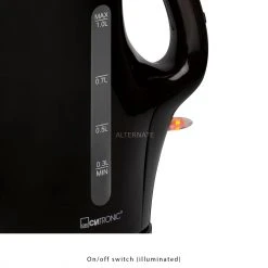Clatronic WK 3462, Wasserkocher (schwarz, 1 Liter) -Kochen & Backen Soldes Clatronic WK 3462 Wasserkocher@@9gwldc31 2