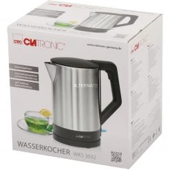 Clatronic Wasserkocher WKS 3692 (edelstahl/schwarz, 1,5 Liter) -Kochen & Backen Soldes Clatronic Wasserkocher WKS 3692@@9gwldc42 5