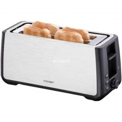 Cloer King-Size-Toaster 3579 (edelstahl/schwarz, Für 4 XXL-Toasts)