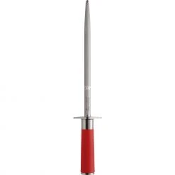 DICK Red Spirit Wetzstahl Standardzug, Messerschärfer (rot/silber, 25 Cm)