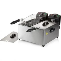 Fritteusen Mit Öl Domo DO560FR, Fritteuse (edelstahl/schwarz, Inhalt: 2 X 3L) -Kochen & Backen Soldes Domo DO560FR Fritteuse@@1838610 2