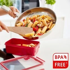 Zubehör Für Backofen Emsa CLIP & MICRO Mikrowellendose 1,2 Liter (rot, Rechteckig, Mit Deckel) -Kochen & Backen Soldes Emsa CLIP MICRO Mikrowellendose 1 2 Liter@@1832035 5