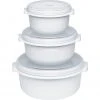 Zubehör Für Backofen Emsa MICRO FAMILY Mikrowellentopf, Starterset 3-teilig, Dose (weiß, 3 Töpfe, 3 Deckel)