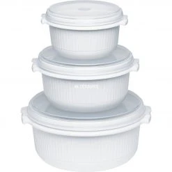 Zubehör Für Backofen Emsa MICRO FAMILY Mikrowellentopf, Starterset 3-teilig, Dose (weiß, 3 Töpfe, 3 Deckel)