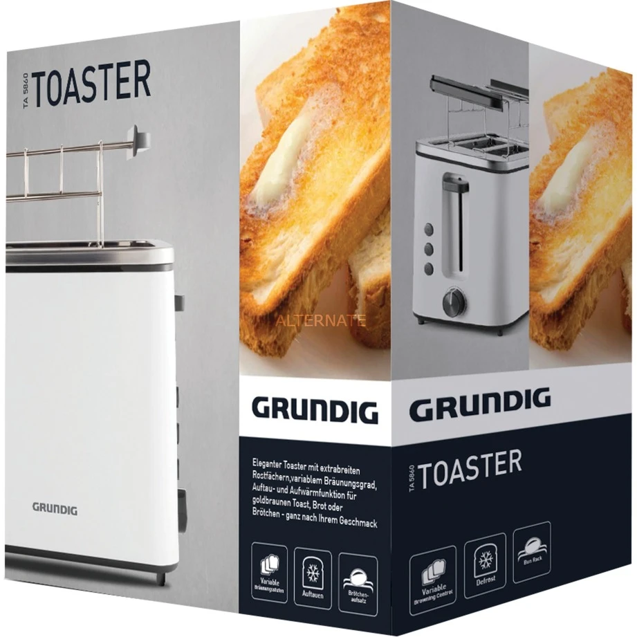 Grundig Toaster TA 5860 (weiß/schwarz) 5 Grundig Toaster TA 5860 (weiß/schwarz) – Bild 3