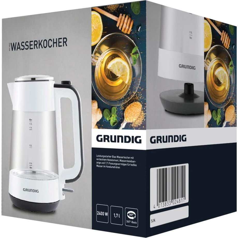 Grundig Wasserkocher WK 5860 (weiß/schwarz, 1,7 Liter) 6 Grundig Wasserkocher WK 5860 (weiß/schwarz, 1,7 Liter) – Bild 4
