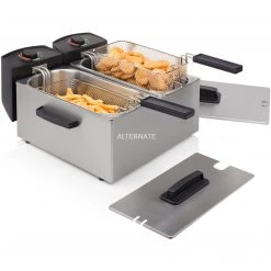 Fritteusen Mit Öl Princess Doppel-Fritteuse 183123 (edelstahl/schwarz) -Kochen & Backen Soldes Princess Doppel Fritteuse 183123 @@9gffdq85 2