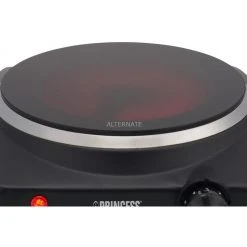 Princess Glaskeramik-Kochplatte 303020 (schwarz (matt)/silber) -Kochen & Backen Soldes Princess Glaskeramik Kochplatte 303020@@1704366 2