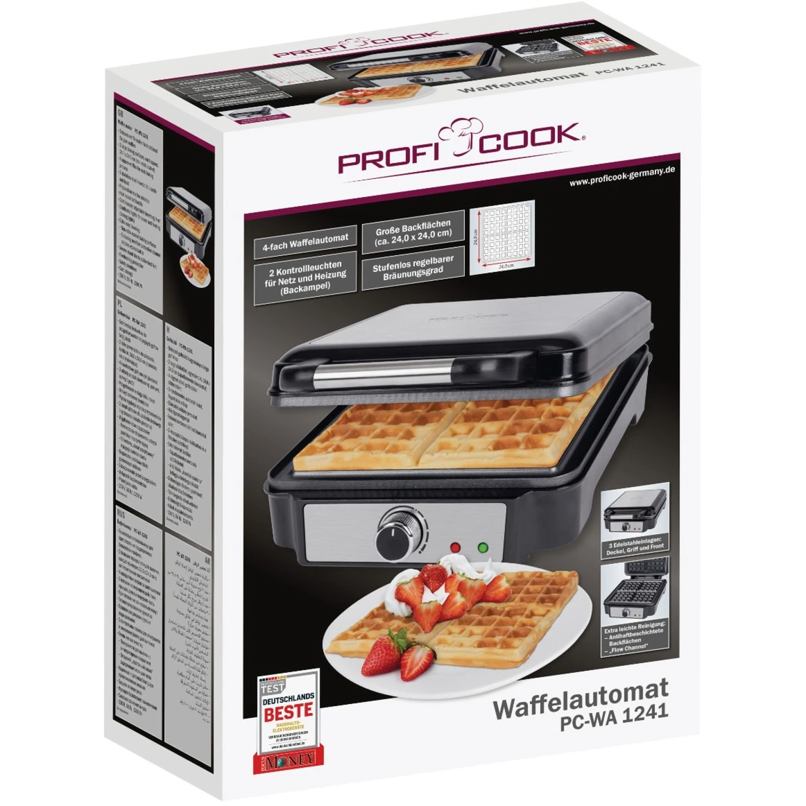 ProfiCook Waffelautomat PC-WA 1241, Waffeleisen (schwarz/edelstahl) 6 ProfiCook Waffelautomat PC-WA 1241, Waffeleisen (schwarz/edelstahl) – Bild 4