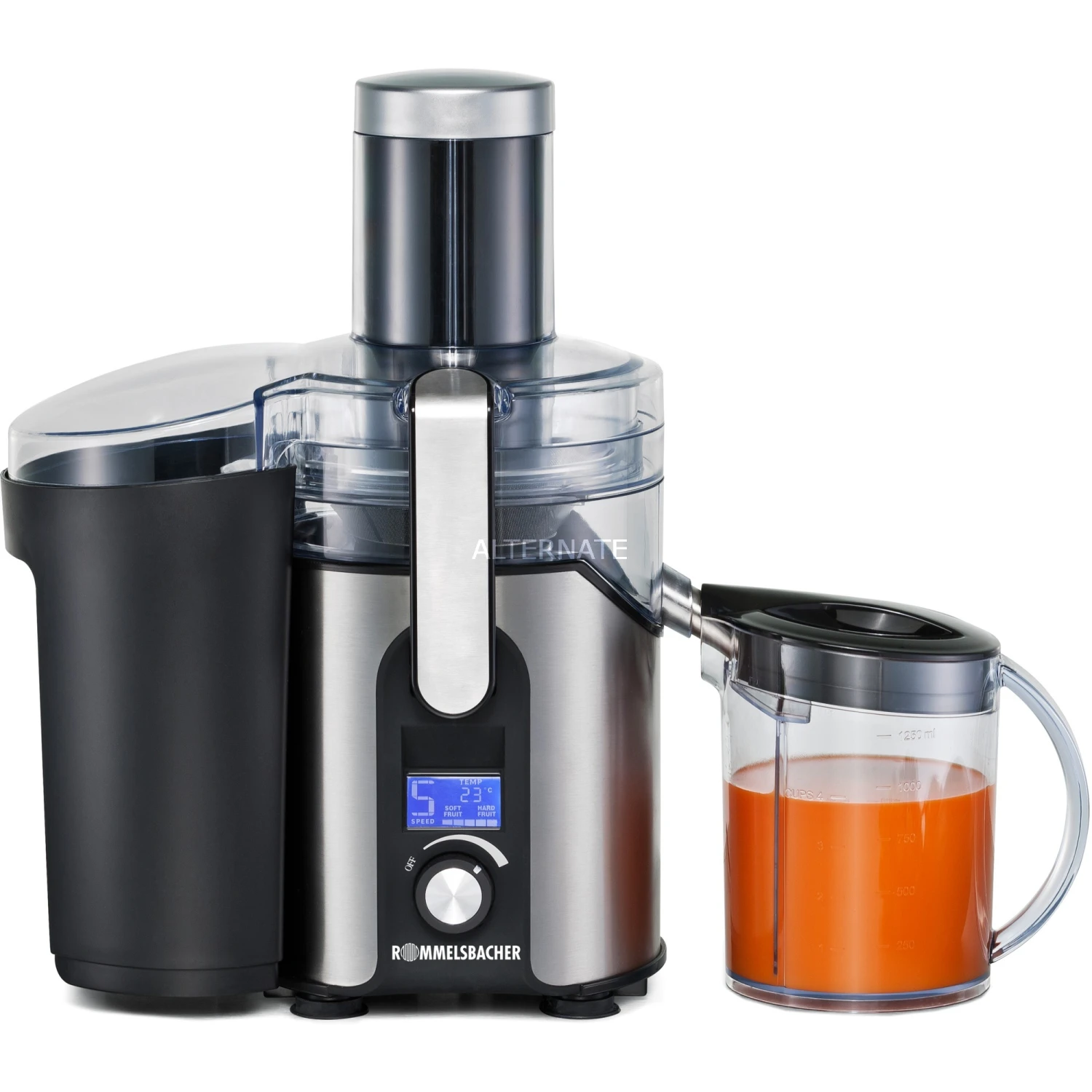 Rommelsbacher ES 850/E, Entsafter (schwarz/edelstahl) 4 Rommelsbacher ES 850/E, Entsafter (schwarz/edelstahl) – Bild 2