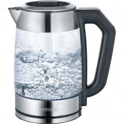 Severin Digital Glas Tee- Und Wasserkocher WK 3477 (edelstahl/schwarz, 1,7 Liter)