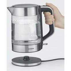 Severin Glas-Wasserkocher WK 3420 (edelstahl (gebürstet)/schwarz, 1,7 Liter) -Kochen & Backen Soldes Severin Glas Wasserkocher WK 3420@@1741076 2