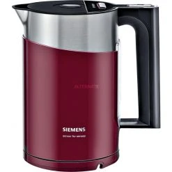 Siemens Sensor For Senses TW 86104P , Wasserkocher (dunkelrot/edelstahl, 1,5 Liter)