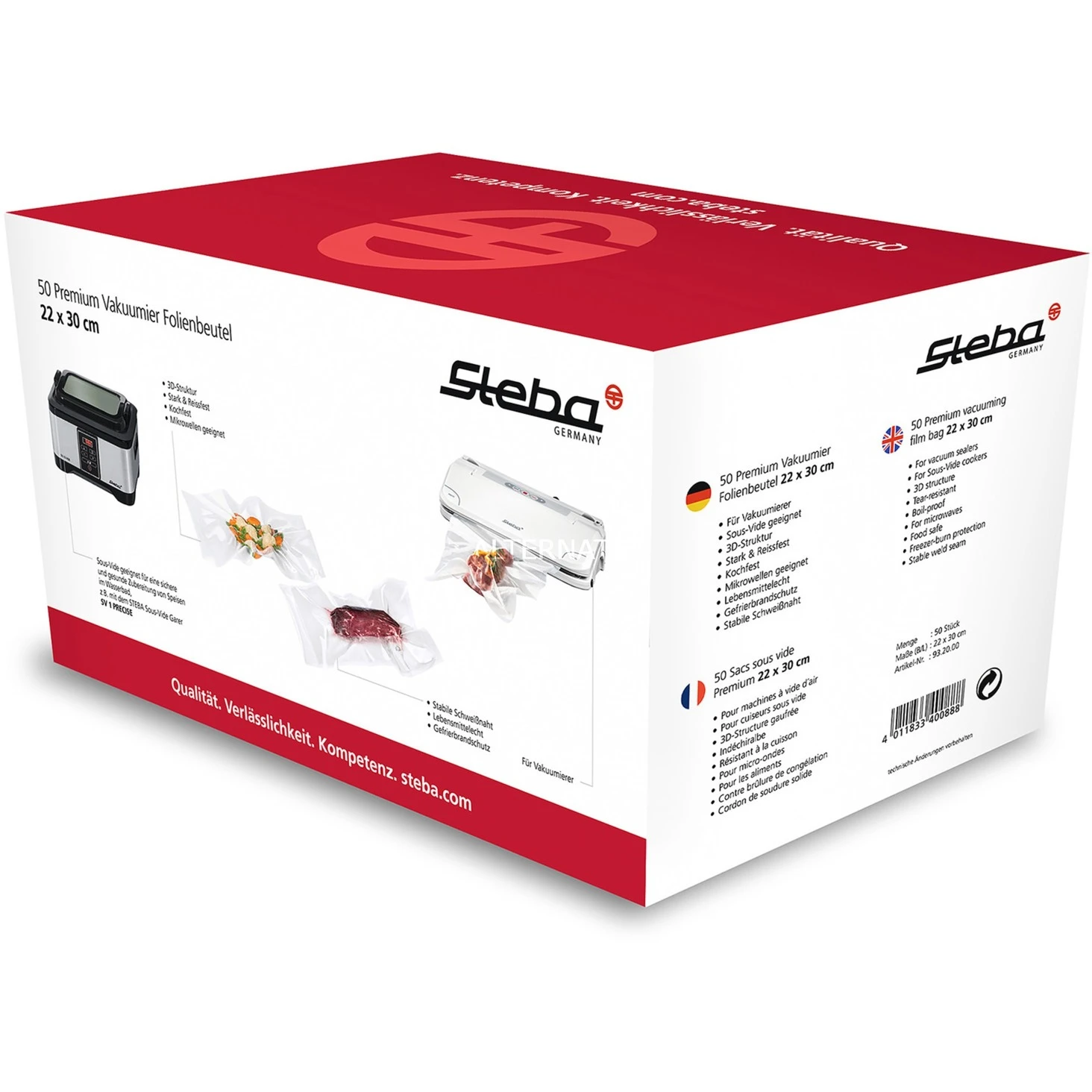 Vakuumierer Steba Vakuumierbeutel 22 X 30cm, Vakuumier-Folien (transparent, 50 Stück) 4 Vakuumierer Steba Vakuumierbeutel 22 X 30cm, Vakuumier-Folien (transparent, 50 Stück) – Bild 2