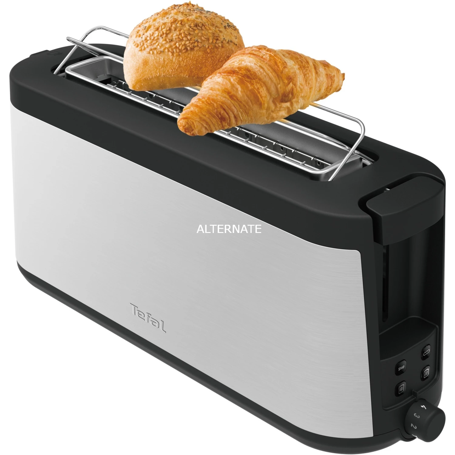 Tefal Langschlitz-Toaster TL 4308 (edelstahl/schwarz) 4 Tefal Langschlitz-Toaster TL 4308 (edelstahl/schwarz) – Bild 2