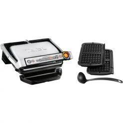 Waffeleisen Tefal Optigrill+ GC716D12, Kontaktgrill (silber/schwarz)